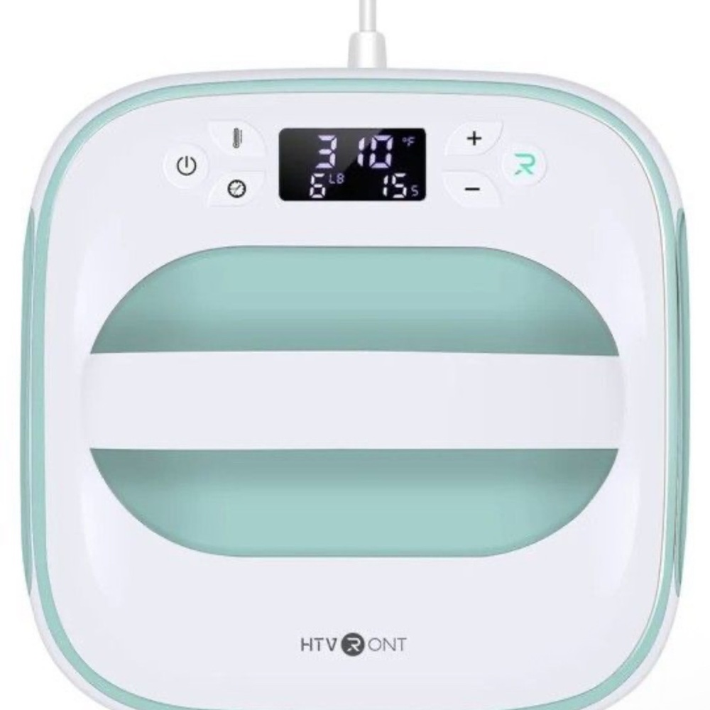 HTVRONT Heat Press Machine in White and Mint